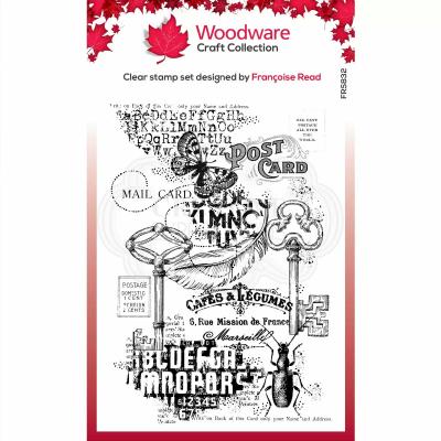 Creative Expressions Woodware Clear Stamp - Ephemera Background